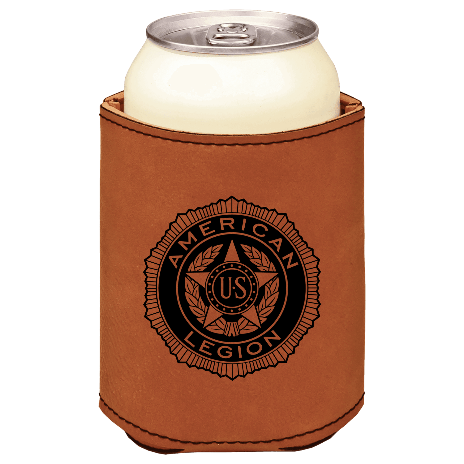 American Legion Department of New Mexico brown leatherette beverage holder
