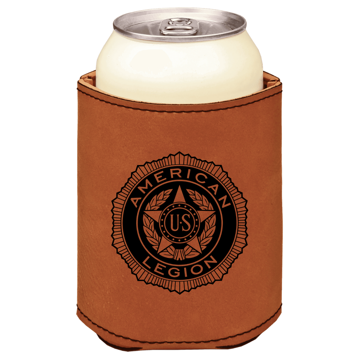 American Legion Department of New Mexico brown leatherette beverage holder