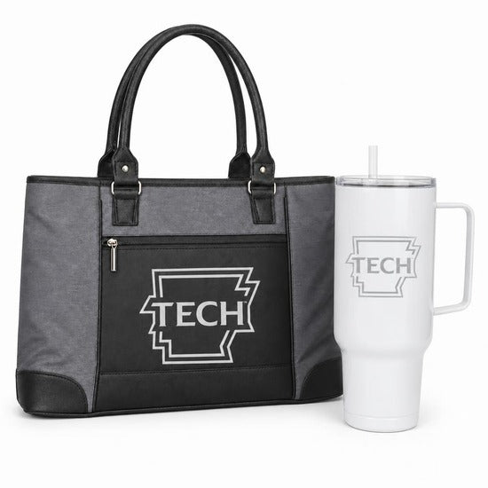 Arkansas Tech University tote and 40 oz tumbler gift set