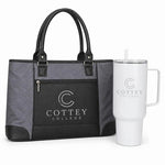Cottey College tote and 40 oz tumbler gift set