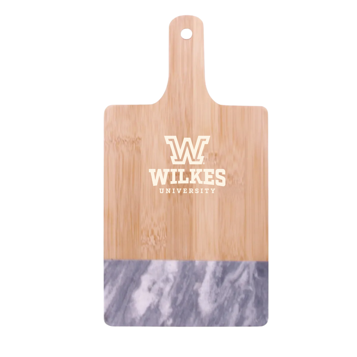 Wilkes University - Black Marble & Bamboo Cutting Board