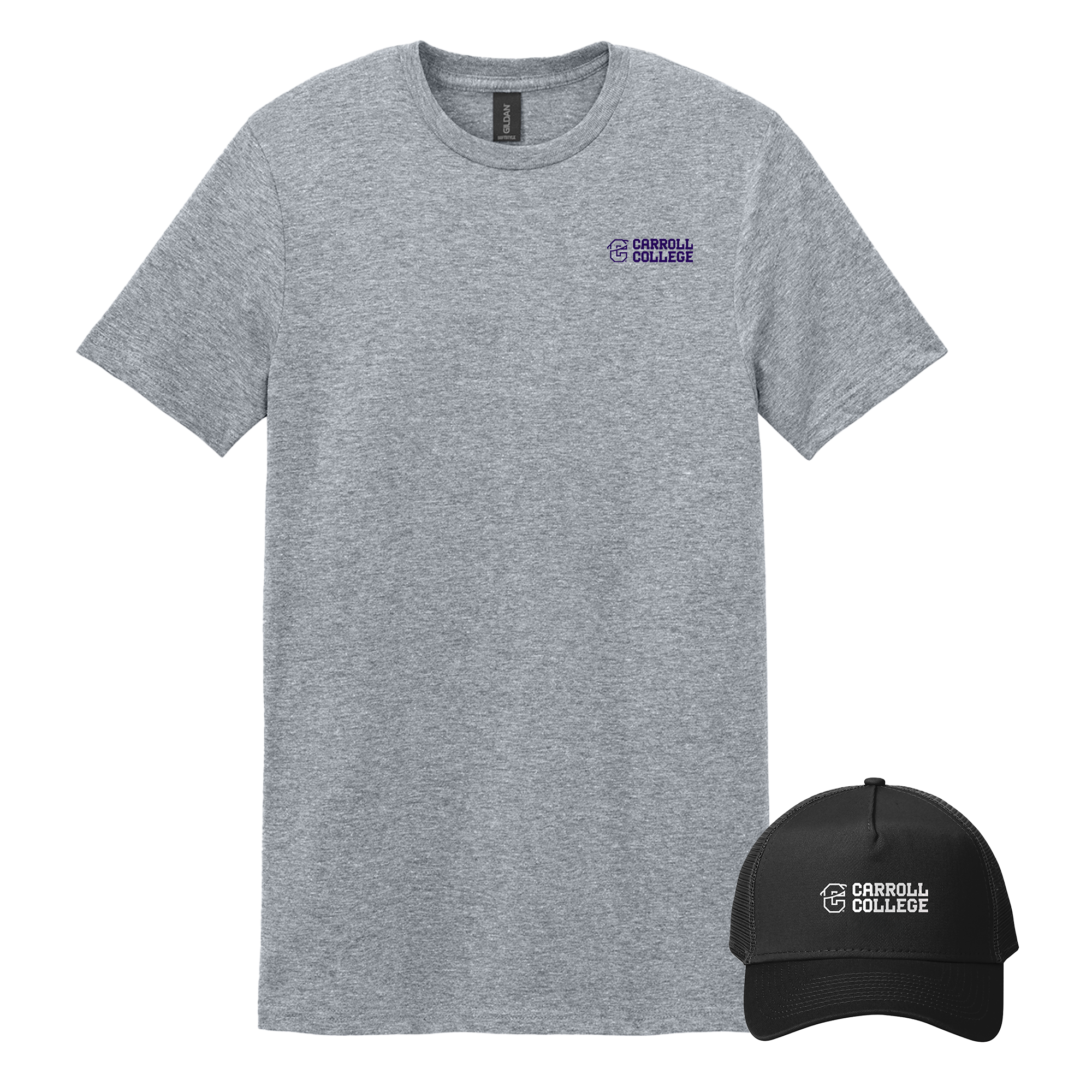 Carroll College  - Bundle Unisex T-Shirt and New Era Snapback Trucker Cap