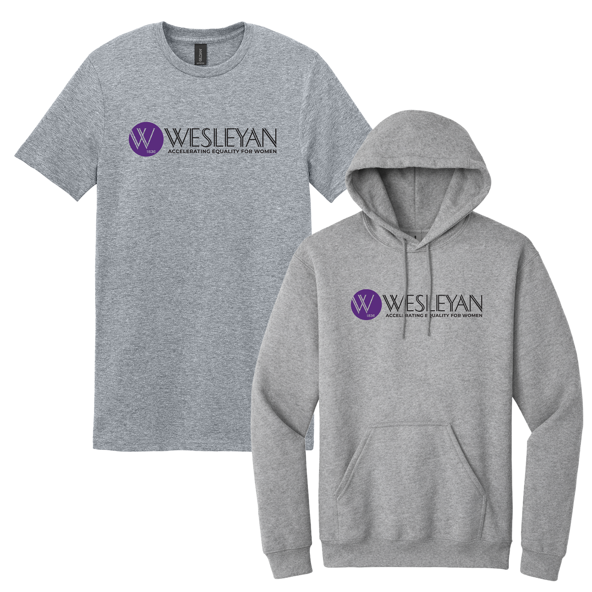 Wesleyan College  - Bundle Unisex T-Shirt and Hooded Sweatshirt