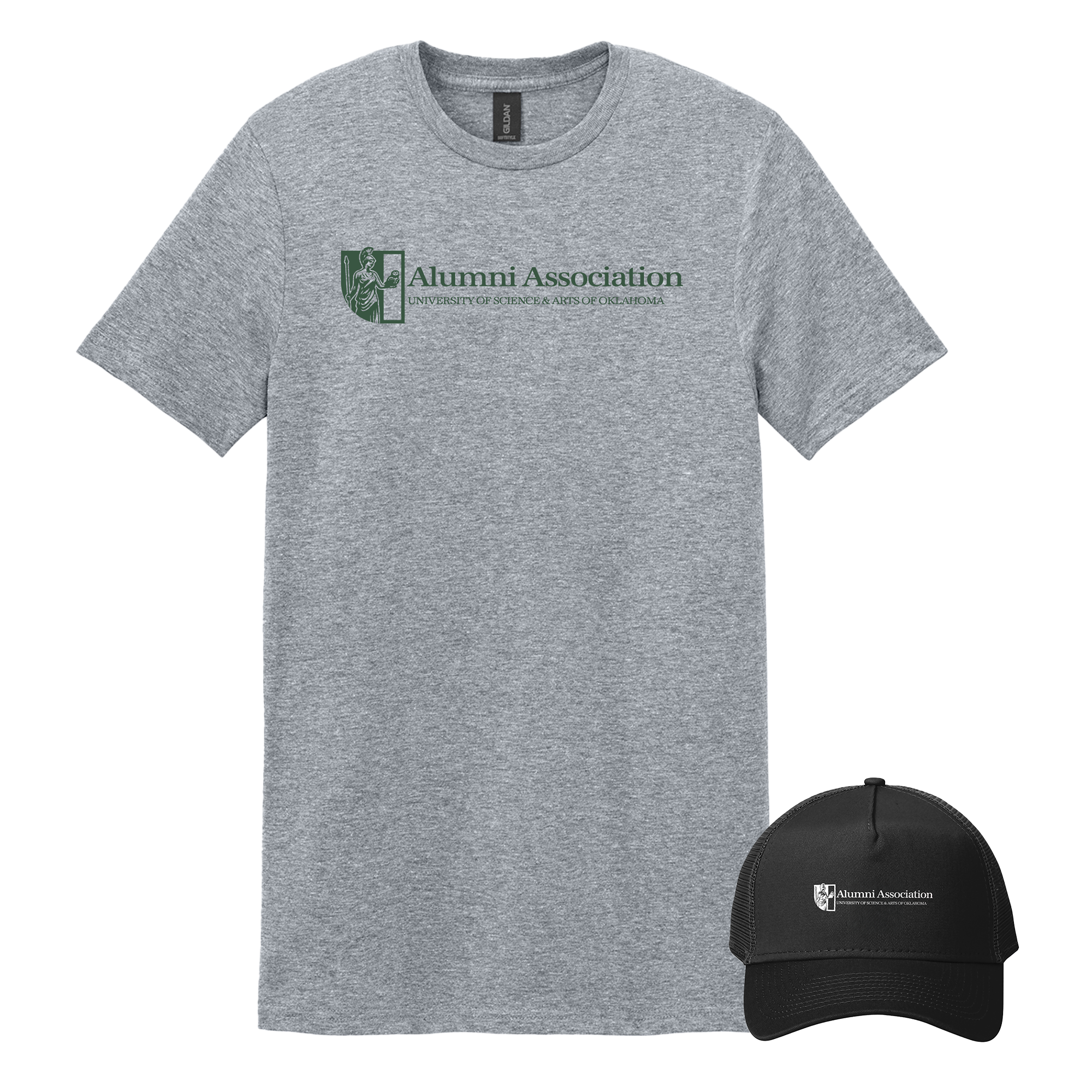 University of Science and Arts of Oklahoma Alumni Association - Bundle Unisex T-Shirt and New Era Snapback Trucker Cap