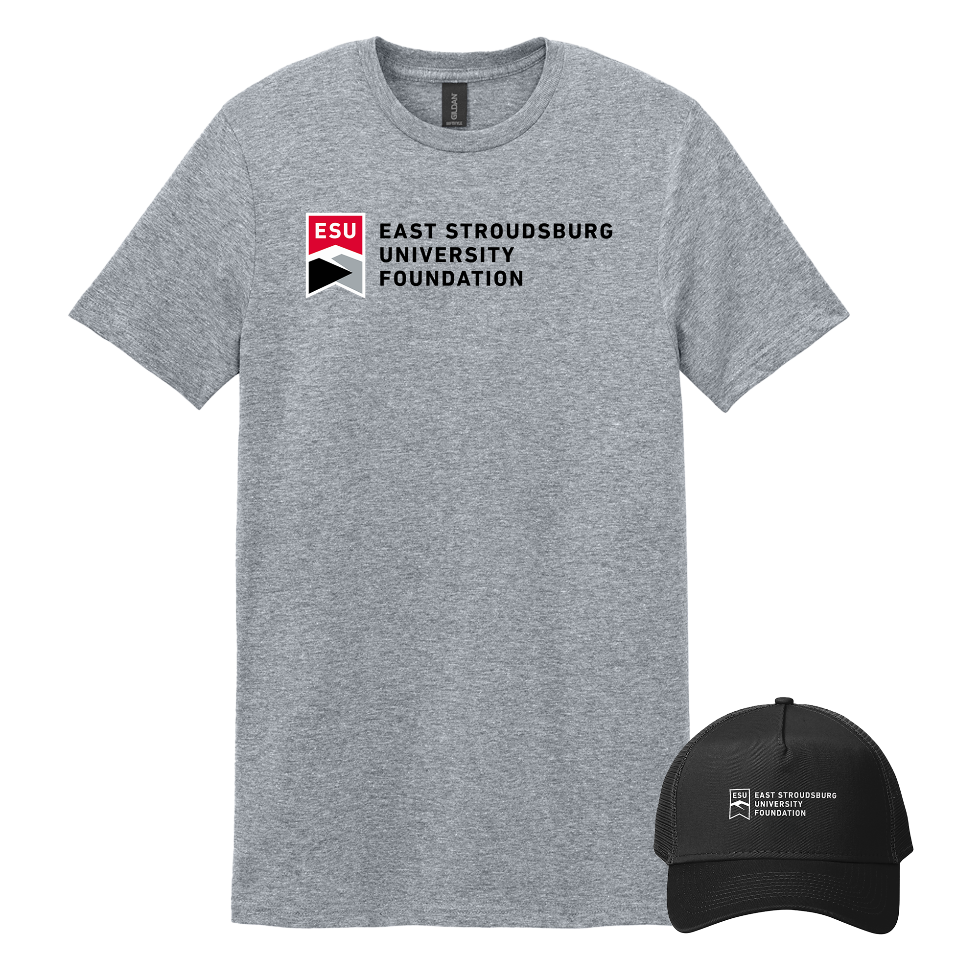 East Stroudsburg University Foundation - Bundle Unisex T-Shirt and New Era Snapback Trucker Cap