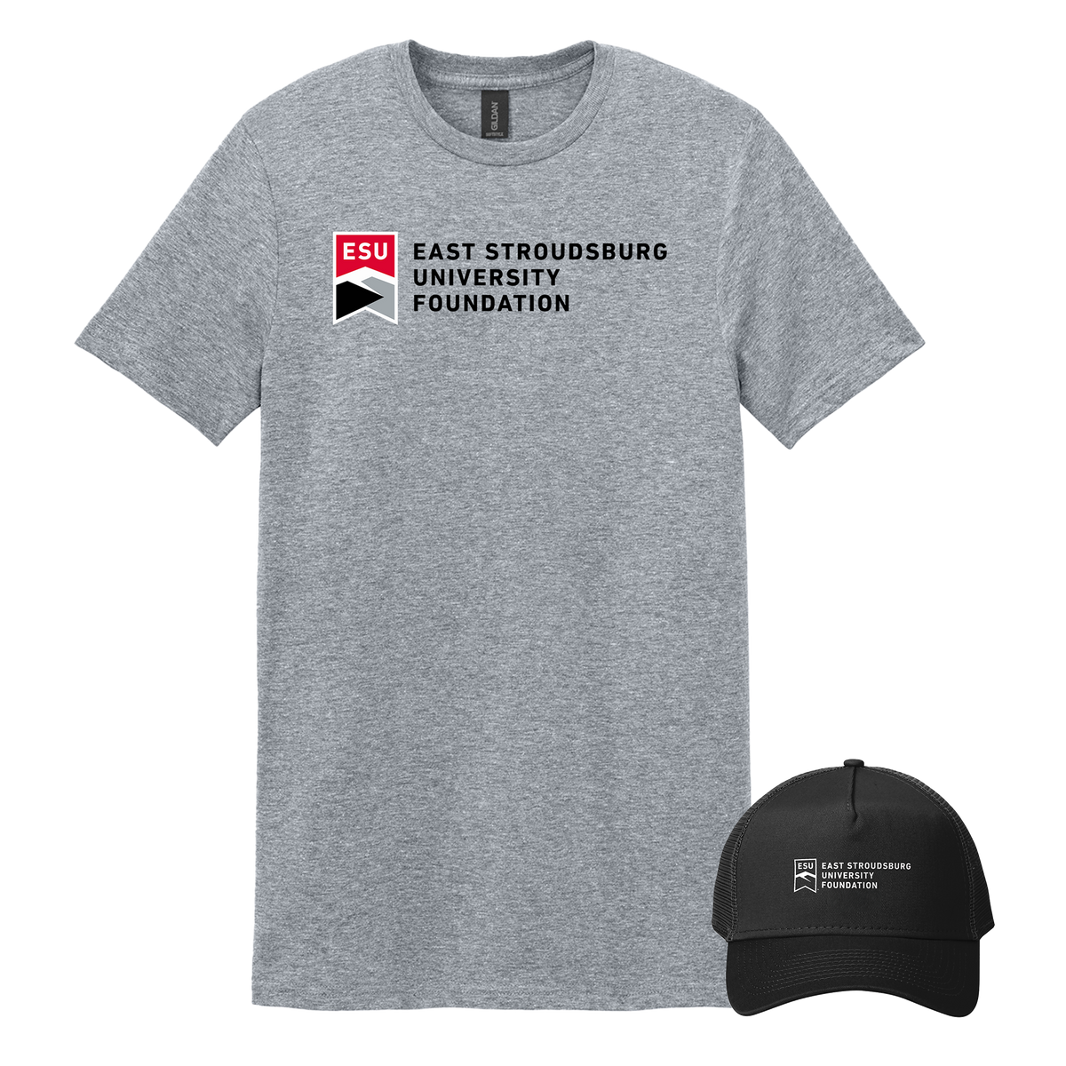 East Stroudsburg University Foundation - Bundle Unisex T-Shirt and New Era Snapback Trucker Cap