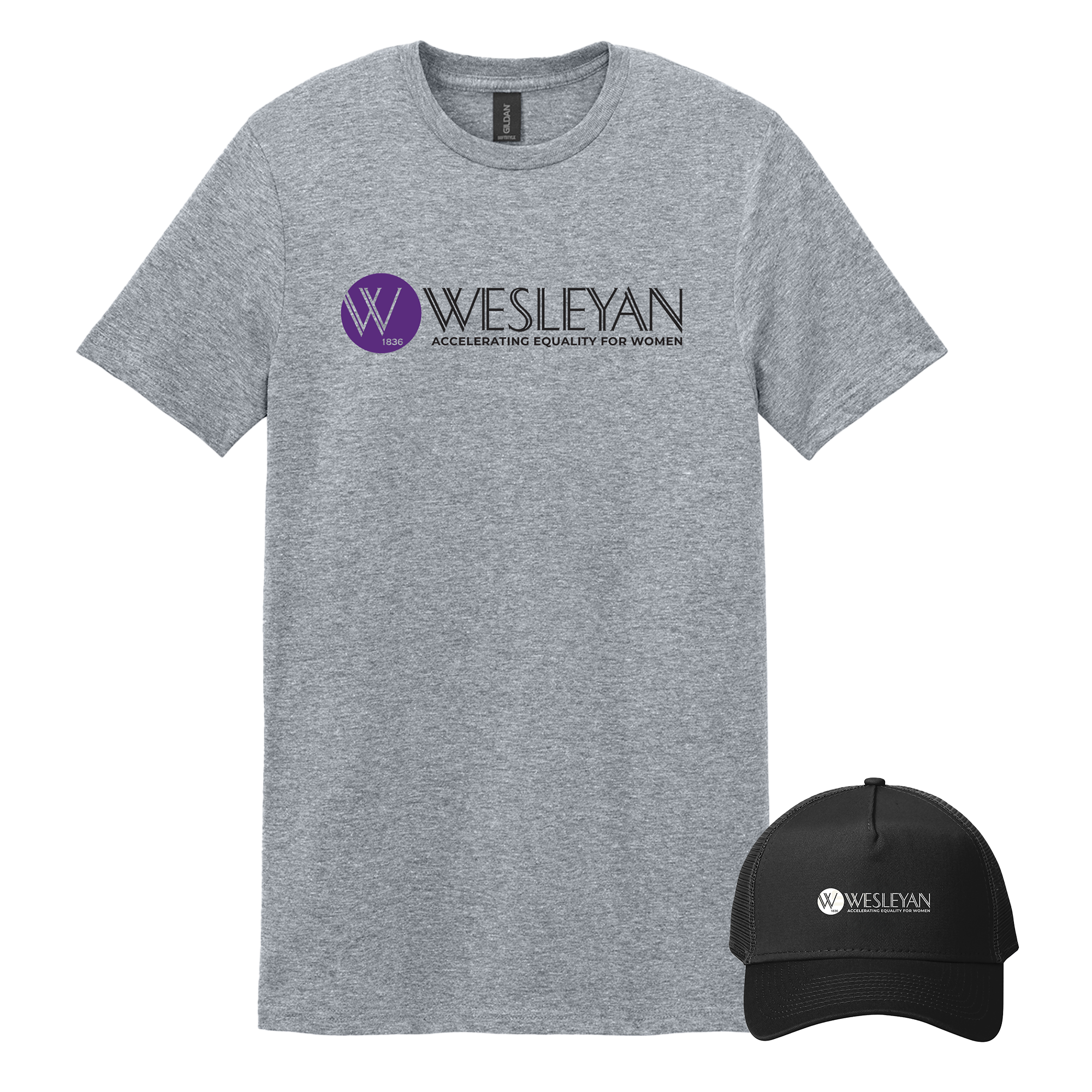 Wesleyan College  - Bundle Unisex T-Shirt and New Era Snapback Trucker Cap