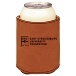 East Stroudsburg University Foundation brown leatherette beverage holder