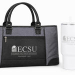Elizabeth City State tote and white tumbler gift set