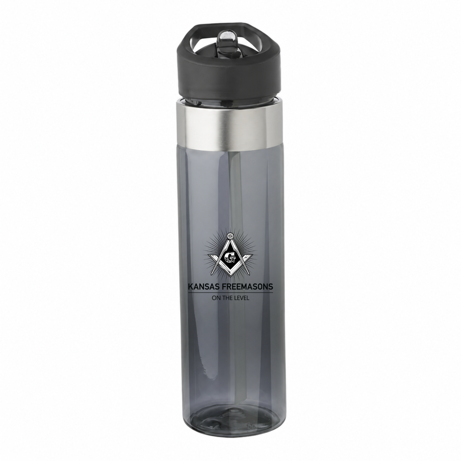 Grand Lodge of Kansas 24 oz charcoal water bottle