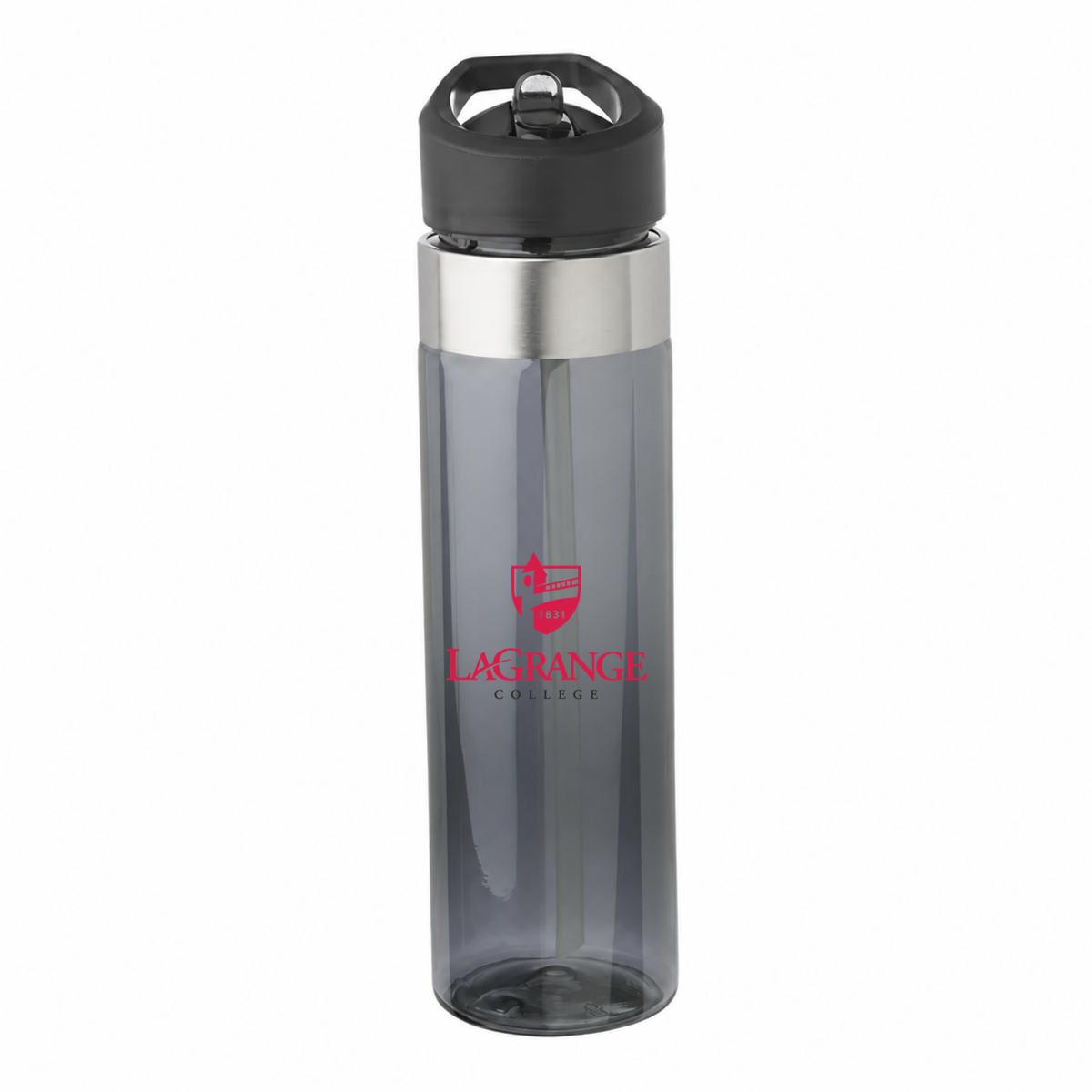 LaGrange College 24 oz charcoal water bottle