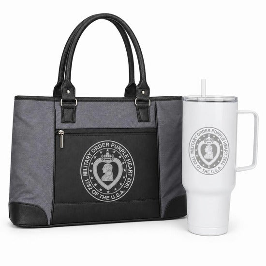 Military Order of the Purple Heart tote and 40 oz tumbler gift set