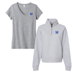 Moravian University - Bundle Women's tee and Sueded Fleece Quarter-Zip Sweatshirt
