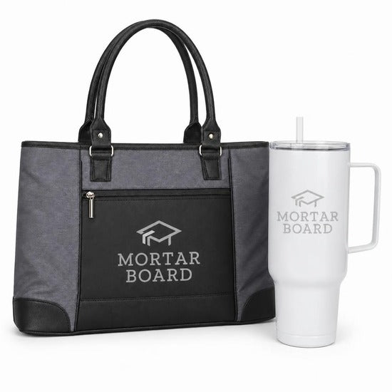 Mortar Board tote and 40 oz tumbler gift set
