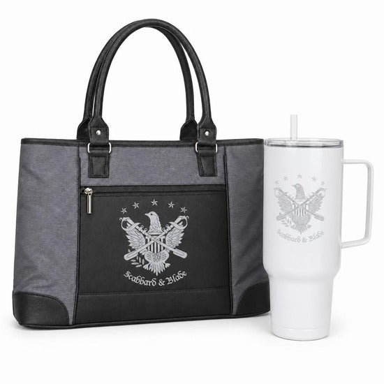 National Society of Scabbard and Blade tote and 40 oz tumbler gift set