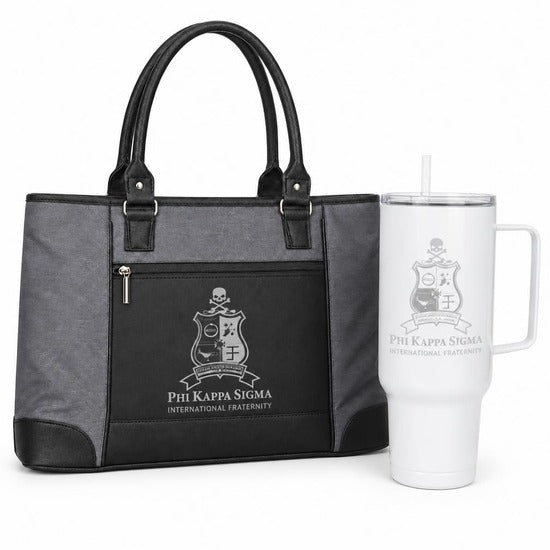 Phi Kappa Sigma tote and 40 oz tumbler gift set