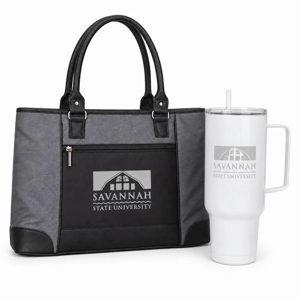 Savannah State University tote and 40 oz tumbler gift set