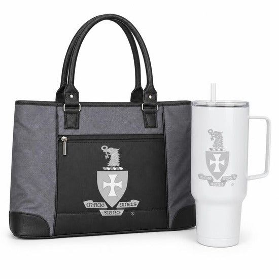 Sigma Chi Fraternity tote and 40 oz tumbler gift set