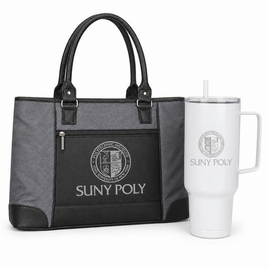 SUNY Polytechnic Institute tote and 40 oz tumbler gift set