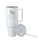 Tennessee Wesleyan University 40 oz tumbler with silver logo