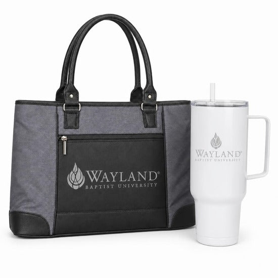 Wayland Baptist University tote and 40 oz tumbler gift set