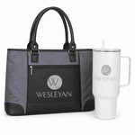 Wesleyan College tote and 40 oz tumbler gift set