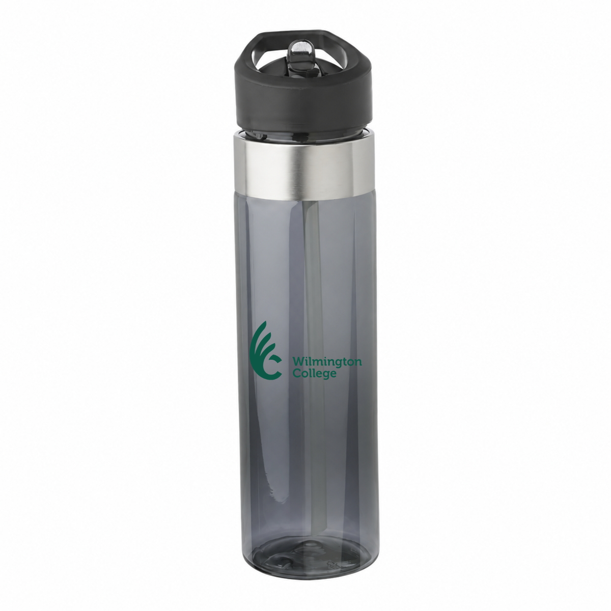 Wilmington College 24 oz charcoal water bottle