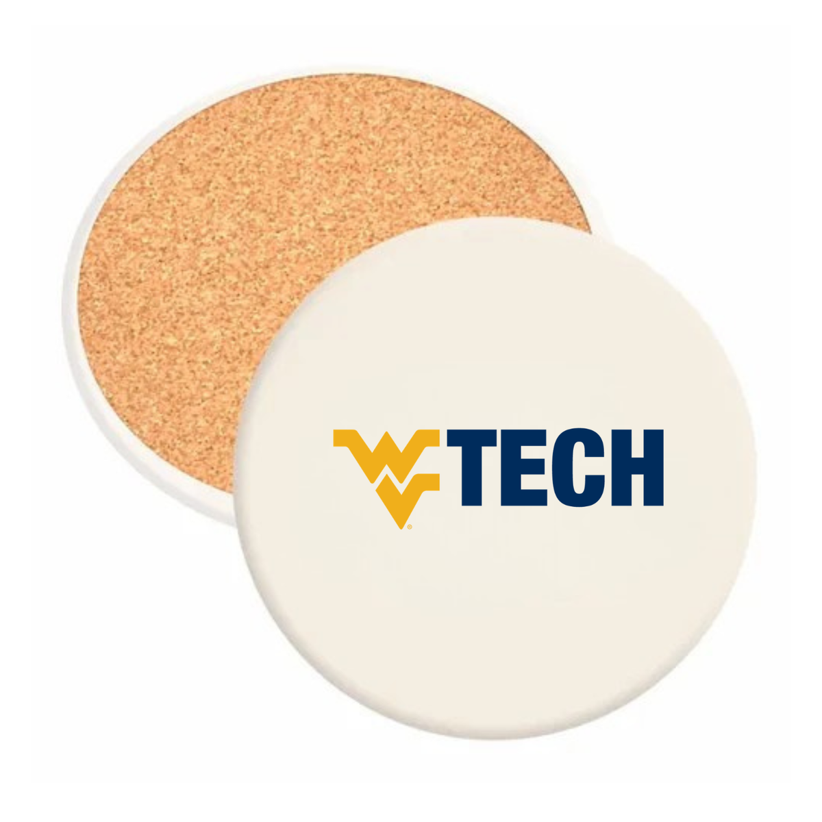 West Virginia University Institute of Technology - Round Absorbent Stone Coaster