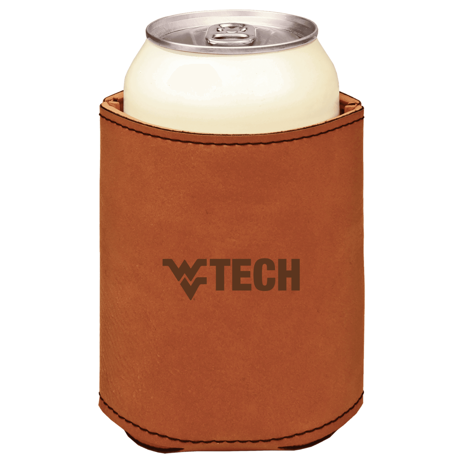 West Virginia University Institute of Technology - Leatherette Beverage Holder with brown logo