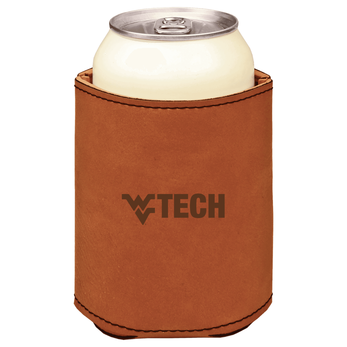 West Virginia University Institute of Technology - Leatherette Beverage Holder with brown logo
